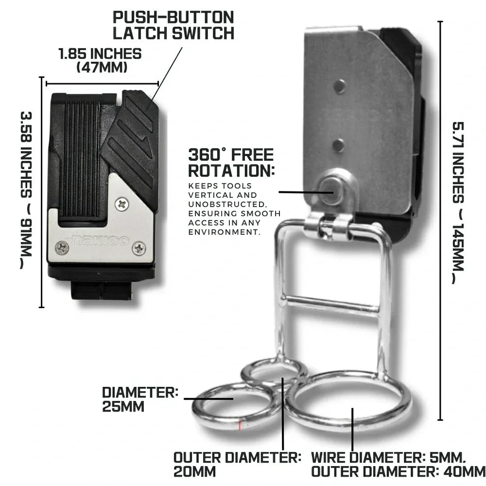 Single/Triple-Loop Tool Hook | Modular Hook System for Tools - NAKOA GEAR